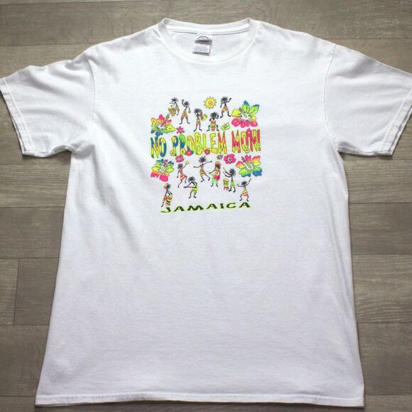 Smile Mon No Problem Jamaica T-Shirt Size M - Picture 2 of 3
